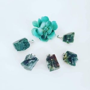 Raw Moss Agate Pendants